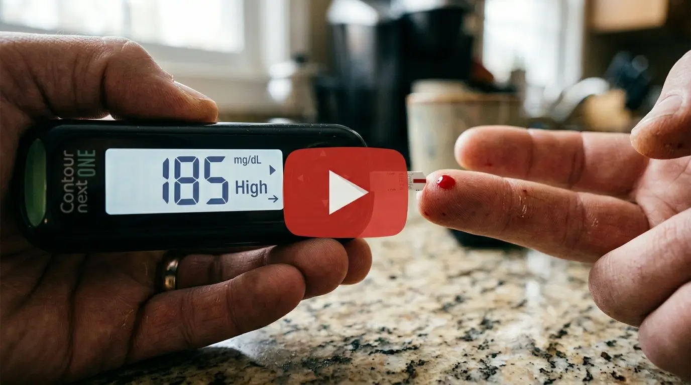 Person checking stubborn blood sugar despite diet and medication